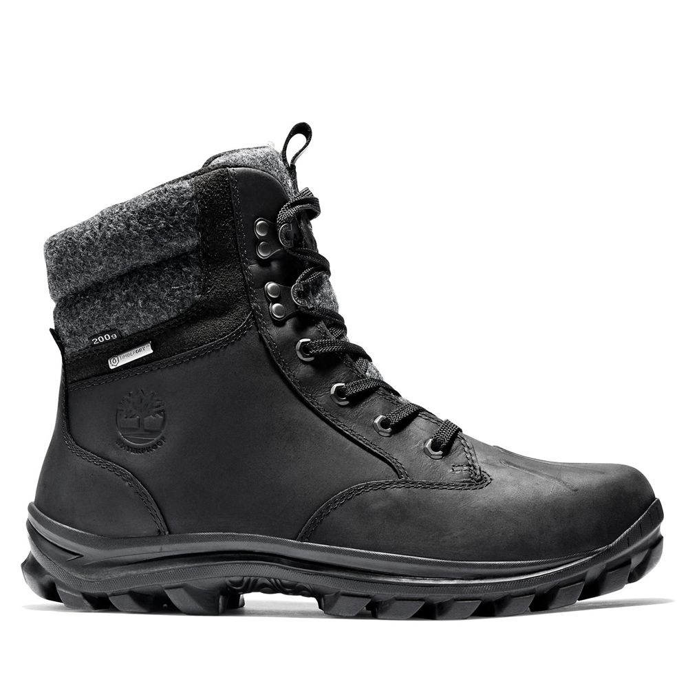 Botas de Nieve Timberland Argentina Hombre - Chillberg Mid Waterproof - Negras - XDLBRS-273